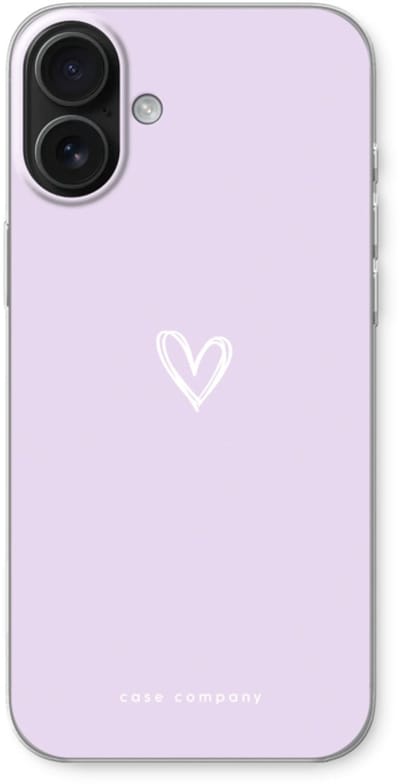 Case Company® - Hoesje geschikt voor iPhone 16 Plus hoesje - Klein hartje paars - Soft Cover Telefoonhoesje - Bescherming aan alle Kanten en Schermrand