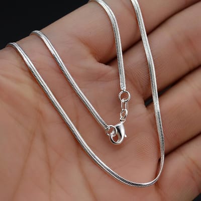 Niet-vervagende Zilveren Platte Slangketting, 1 mm Fijne Sleutelbeenketting, Licht Luxe Sieraden Cadeau Ketting 40cm brown