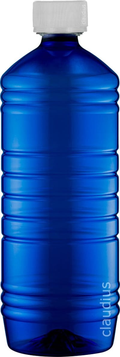 Lege Plastic Fles 1 Liter Blauw - met verzegeldop - set van 10 stuks - navulbaar - leeg