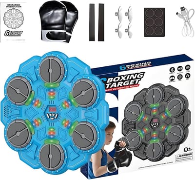 Muziek Boksmachine - Fitness Apparatuur - Binnenactiviteiten Gym - Oplaadbaar Draadloos - 35cm Breed - Blauw