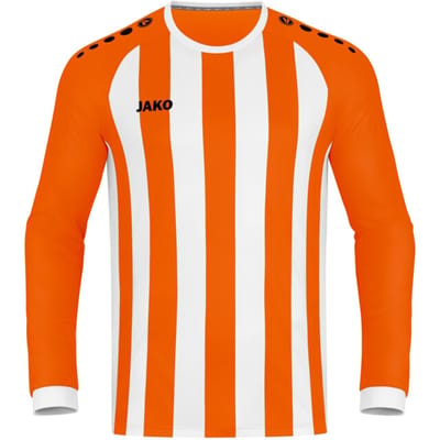 Jako Inter Voetbalshirt Lange Mouw Kinderen - Wit / Fluo Oranje | Maat: 116