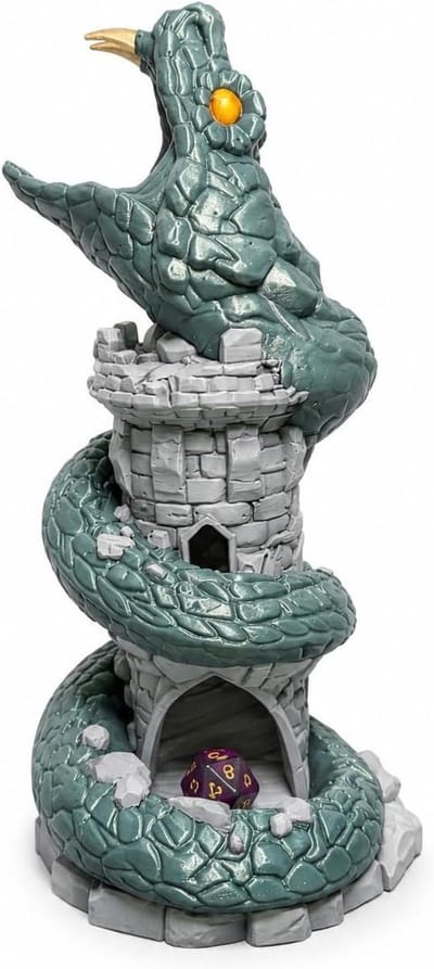 Dobbelsteen Toren - Dobbel Toren - Rollenspel Accessoire - Slang Basilicum Toren - 121 mm breed - Groen