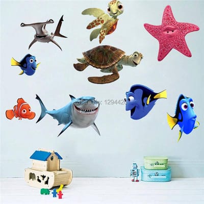 Badkamer Tegelstickers Zeester Vis Schildpad Haai Vinyl Muurstickers Huisdecoratie Voor Kinderkamer Koffer Kast Anime Poster gray