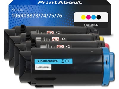 PrintAbout huismerk Toner 106R03873/74/75/76 4-kleuren Multipack Extra hoge capaciteit Geschikt voor Xerox
