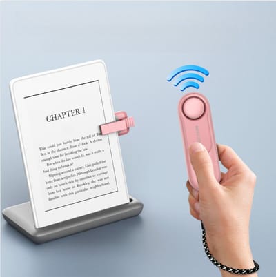 Afstandsbediening, pagina-omschakelaar, geschikt voor Kindle Paperwhite, iPad, tablet en e-reader, draagbare afstandsbediening, radiografische afstandsbediening, automatische pagina-omslag, pagina-omslagapparaat, roze