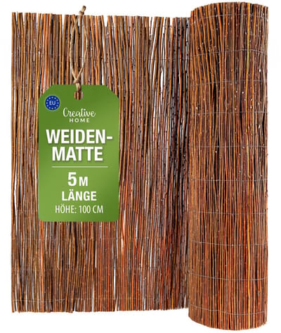 Creative Home wilgenmat balkon wilg 100 x 500 cm (H x L) | natuurlijk privacy scherm hek | mat tuin | zonwering balkon windbescherming terras tuinafscheiding