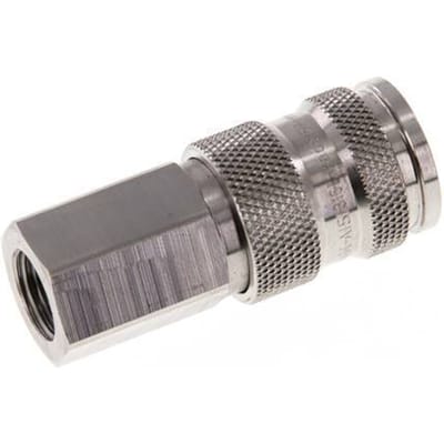 RVS DN 7.8 Luchtkoppeling Snelkoppeling G 1/4 inch Binnendraad - CLS7-F-SSL-SV-P-BL-014