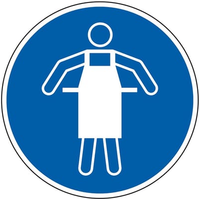 Veiligheidsschort verplicht sticker - ISO 7010 - M026 300 mm