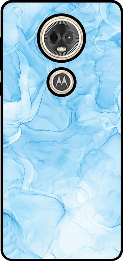 Smartphonica Telefoonhoesje Geschikt voor Motorola Moto E5 Play met marmer opdruk - TPU backcover case marble design - Lichtblauw geschikt voor Motorola Moto E5 Play