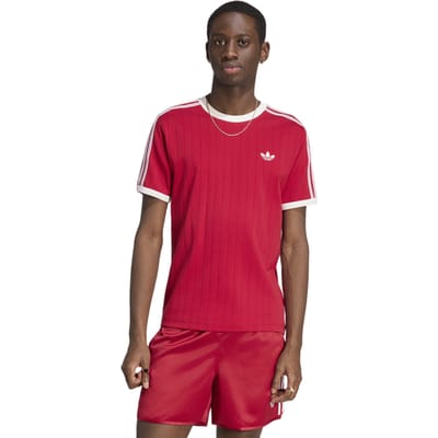 Adidas Drop Needle 3-stripes T-shirt T-shirts Heren - Rood - Maat L - Katoen Jersey