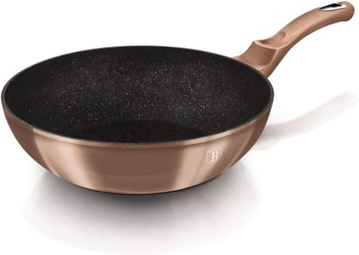 Wok Pan - Kookpan - Allround Koken - Meerlagige Antiaanbaklaag - 30 cm Diameter - Rose Gold
