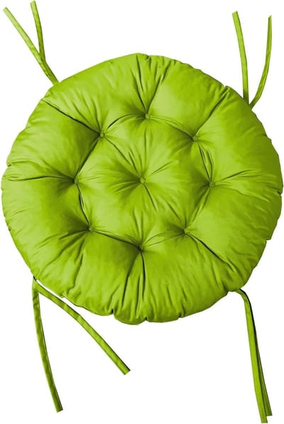 chilly pilley Papasan Waterdicht Rond fauteuilkussen Tuinfauteuilkussen Gewatteerd zitkussen met lussen (50cm, Groen)