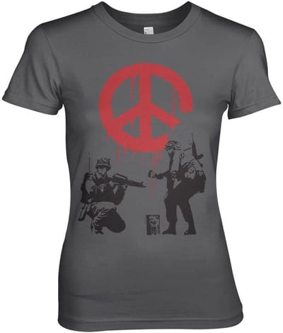 Hybris Dames Soldie-rs -painting CND-logo Girly T-shirt SH-5-BK001-H33-8