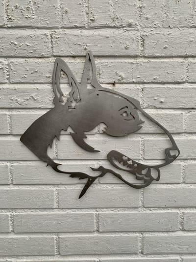 Metalen Hond - Bull Terrier - Wandecoratie van metaal