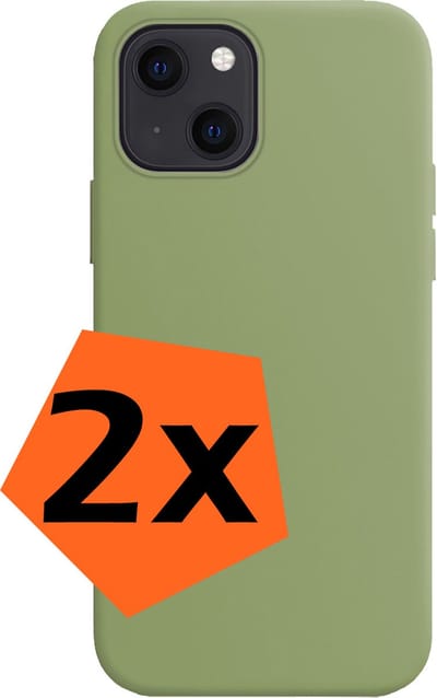 Hoes - 2 Stuks - Geschikt voor Apple iPhone 15 - Sterk & Shockproof - Case Siliconen - Back Cover - Telefoon Hoes - Groen