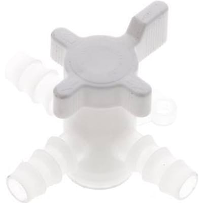 PVDF 3-weg Kogelkraan 3/8'' (9 mm) Slangpilaar
