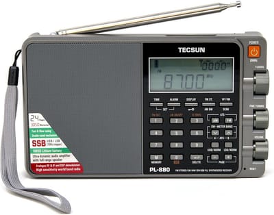 Draagbare Radio - Wereldomroep Ontvanger - Luisteren Muziek - Breedband Ontvangst - LCD Display - Zwart