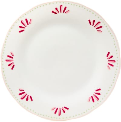 Secret de Gourmet Fleur de Rose Plat bord Ø27cm - Set van 6 stuks - Wit/Rood