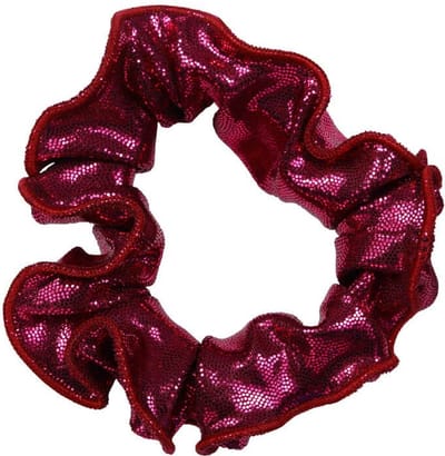 Snowflake - Hair Scrunchie - Mystique Glansstof - Turnen - Meisjes - Haarwokkel - Elastisch - Fuchsia Bordeaux - One Size
