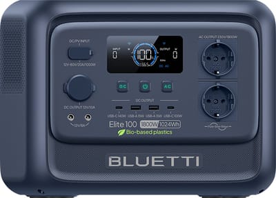 BLUETTI Elite 100 V2 1024Wh - 1800W - Power station Biobased - 9 uitgangspoorten- UPS-back-up - Voor kamperen, reizen en stroomuitval, Camper, Wandelen, Noodgeval
