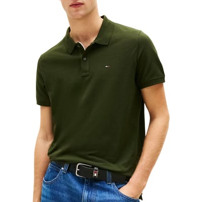 Tommy Hilfiger Tjm Slim Placket Polo Kingston Green Maat: M | Poloshirts Outlet | Heren | Zwart