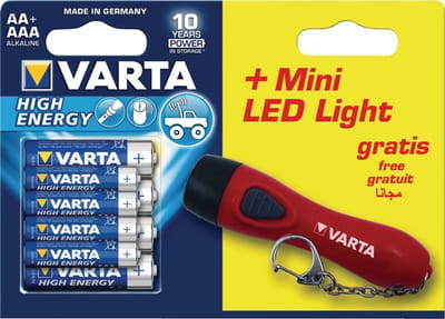 Varta Alkaline Batterij AA High Energy 8-Promotional Blister
