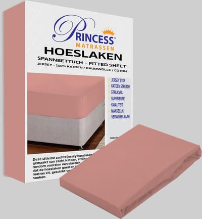 Het Ultieme Zachte Hoeslaken- Jersey -Stretch -100% Katoen -2Persoons-160x200x30cm-Licht Roze