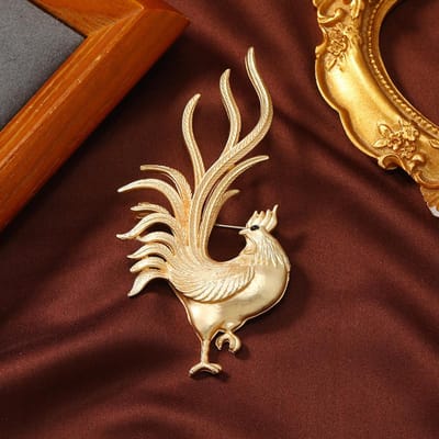 Retro Dames Heren Mode Klassiek Haan Gouden Speldjes Broche Vintage Stijl Dame Dier Paleis Speld Accessoires Corsages black