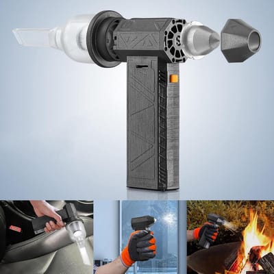 Elektrische Ventilator - Stofblazer Hamer - Efficiënt Reinigen - 130000 RPM - 120W Vermogen - Grijs