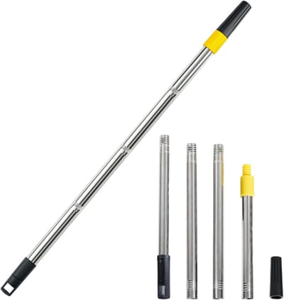 Telescoopstang - Uittrekbare stang - Schilderen en reinigen - Licht roestvrij staal - 120 cm - Zilver