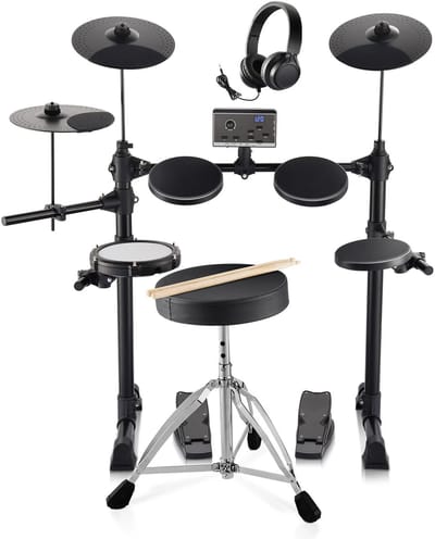 uJOY Elektrisch drumstel voor beginners- Drumset - Meer dan 150 geluiden - Inklapbaar - Verstelbaar voor elke speler