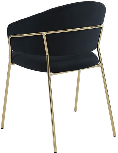 Vente-unique Set van 2 stoelen in fluweel en goudkleurig metaal - Zwart - MADOLIA van Pascal MORABITO