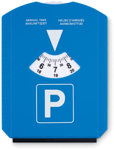 2-in-1 IJskrabber en parkeerschijf - Ruitenkrabber - Blauwe kaart - Auto accessoires - 15 x 11 cm - Blauw