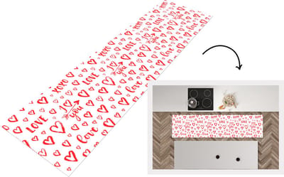 Keukenloper - Loper keuken - Love - Liefde - Liefdes cadeau - 200x50 cm - Keukenloper vinyl