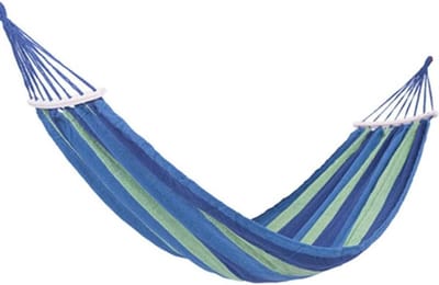 Katoenen Hangmat - Comfortabele Hangmat - Ontspannen Buiten - Anti-rollover Ontwerp - 280x150cm - Blauw