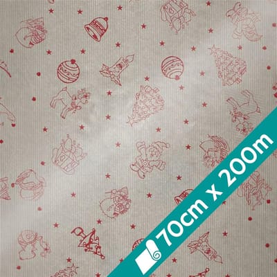 Kerstcadeaupapier Rol - Inpakpapier Feestdagen - Geschenken Verpakken - Royale Afmeting - 70 cm x 200 m - Zilver Kraft