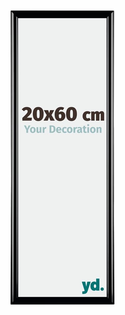 Your Decoration - Fotolijst 20x60 cm - Kunststof - Zwart Hoogglans - Bordeaux