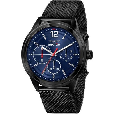 Montre Homme Sector 670 Multifonction Double Fuseau Acier Inoxydable Cadran Bleu Quartz R3253540008 gray