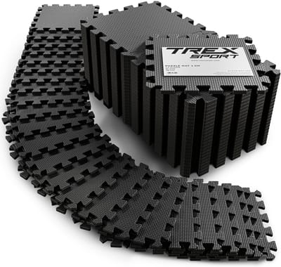 Trex Sport TX-010PM - Fitness Puzzelmatten - Sportmat - EVA schuim mat - Fitness vloermat - 24 stuks - 1,97 m² - 10 mm - Zwart