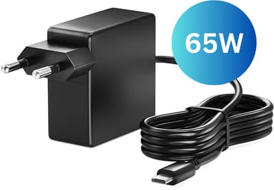 ViaDennis USB C kabel met adapter 65W - Universeel voor alle laptops - USB-C oplader - Zwart