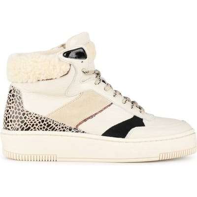 Ps Poelman - Maat 38 - ESQUIMO Dames Hoge Sneakers Teddy - Beige