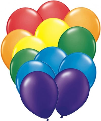 Shoppartners regenboog kleuren party ballonnen - 50x stuks - latex - rond - 27 cm