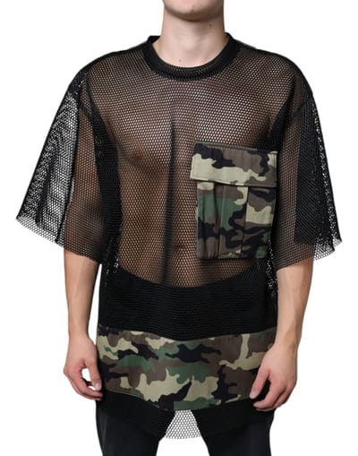 Mesh Paneel T-shirt Camouflageprint