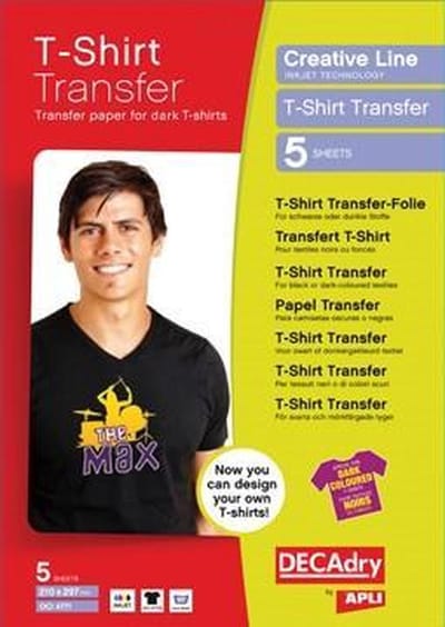 DECAdry T-Shirt transfer donker textiel - 5 vel