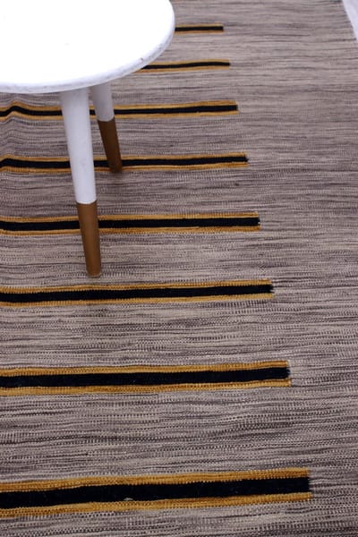Grijs Tapijt Laagpolig Handgeweven Wollen Vloerkleed - Koho Afghan Modern Kelim 250x162 - 250x162cm- Modern - Woonkamer - Salon - Slaapkamer - Eetkamer