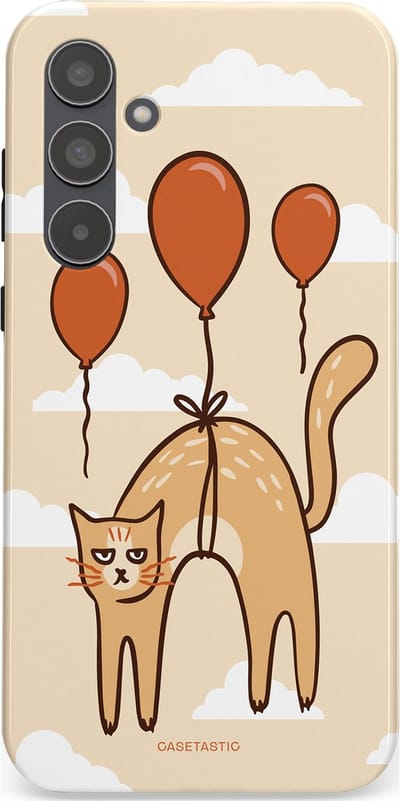 Casetastic Hoesje Geschikt voor Samsung A55 - Stijlvolle Beschermende Duo-layer Case - Kattenfeest Ballonnen