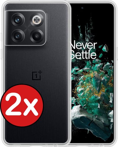 Hoesje - 2 Stuks - Geschikt voor OnePlus 10T - Sterk & Shockproof - Telefoonhoes - Back Cover - Case Siliconen - Telefoon Hoes - Transparant