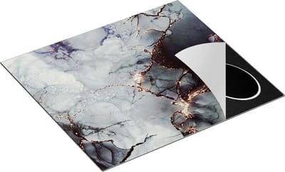 Chefcare Inductie Beschermer Abstracte Kunst - Donkere en Lichte Marmer - 60x50 cm - Afdekplaat Inductie - Kookplaat Beschermer - Inductie Mat