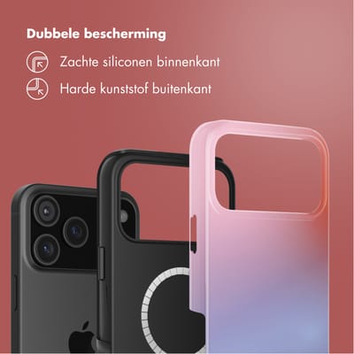 Selencia Hoesje - Geschikt voor Apple iPhone 17 Pro Max - Backcover geschikt voor MagSafe - Gradient Soft Blush