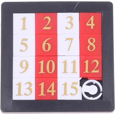 1/5 pièces Puzzle Coulissant Numérique - Jouet Éducatif Précoce Mathématique Plastique 15 Carreaux Jeu de Logique Pour Enfants Développement de la Pensée red